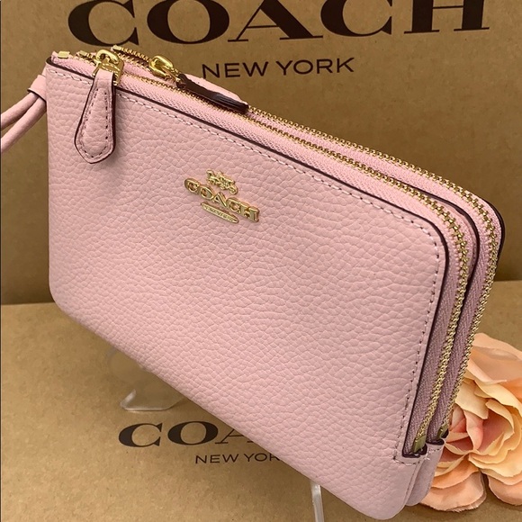 Coach Handbags - COACH Double Zip Wallet Im Gold/blossom